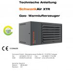 Deckblatt der technischen Anleitung für Warmlufterzeuger der Serie XTR.